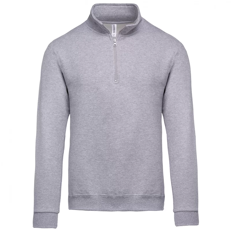 Sweat shirt col zippé homme coloris Oxford Grey