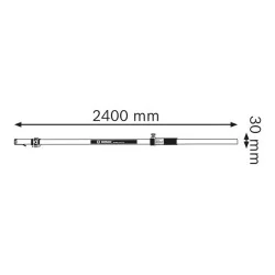 Mire de chantier Bosch GR 240 télescopique pour niveau laser longueur 2,4 mètres