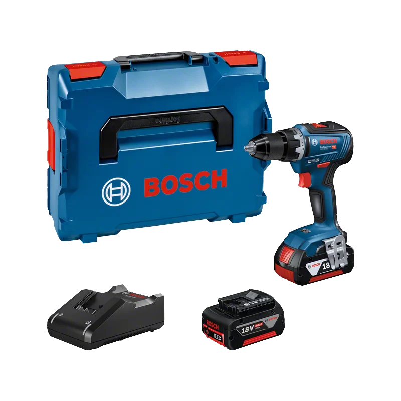 Perceuse visseuse Bosch GSR 18V-55 + 2 batteries GBA 18V 4.0Ah + chargeur + L-Boxx