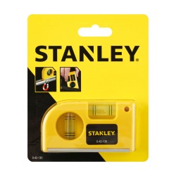 Niveau à bulle de poche Stanley 2 fioles base aimantée longueur 8,7 cm