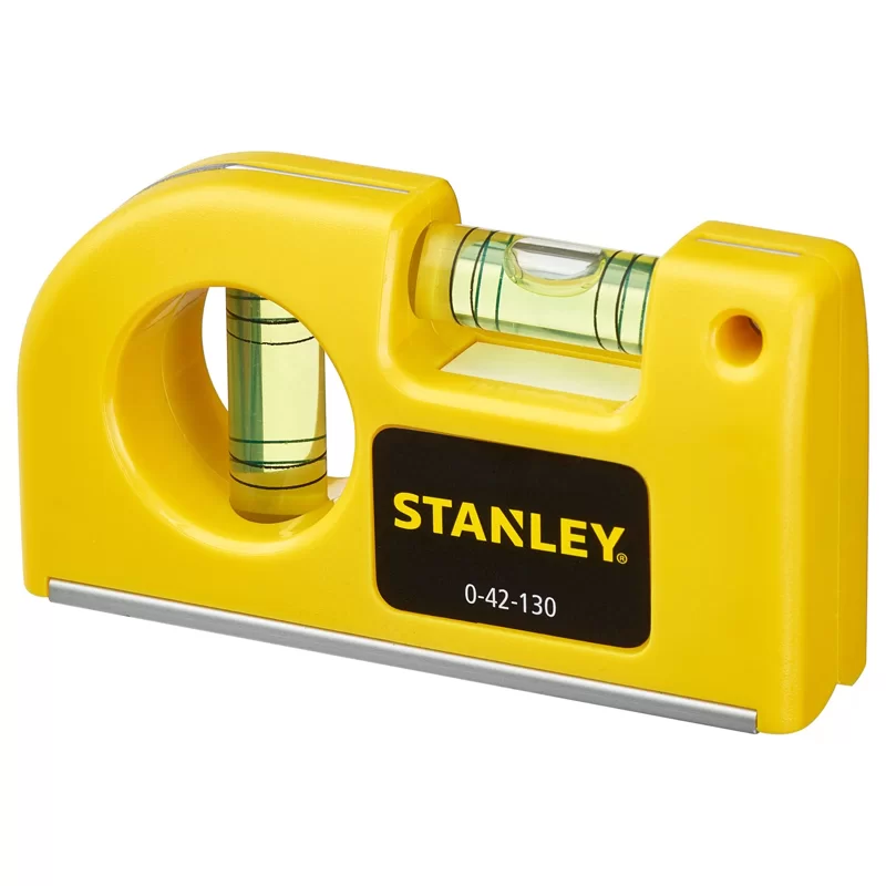 Niveau à bulle de poche Stanley 2 fioles base aimantée longueur 8,7 cm