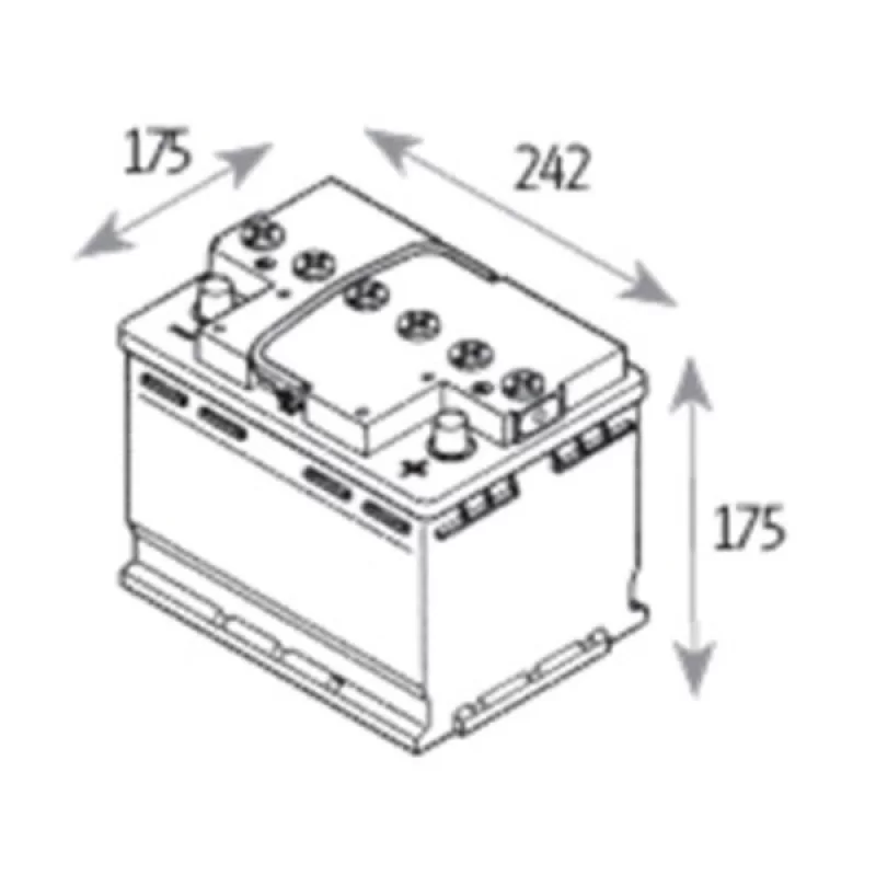 Batterie Attractiv' N°10 - liquide 12 V - 60 Ah - 530 A - 242x175x175