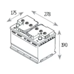 Batterie Attractiv' N°13 - 12 V - 75 Ah - 640 A - 278x175x190