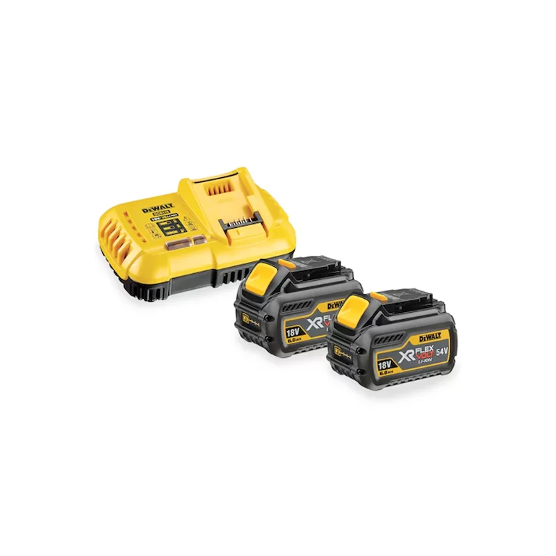 Pack de démarrage DeWalt flexvolt avec 2 batteries autonomie supérieure 54V 6.0Ah et un chargeur rap