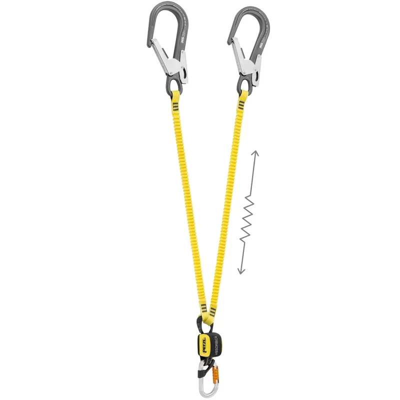 Longe double Petzl 150 cm - Absorbeur d'énergie et connecteurs MGO Absorbica intégrés