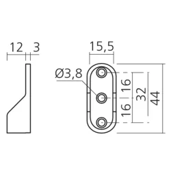 Support tube d'extrémité pour tube ovale 30 ou 22 x 15 mm nickelé