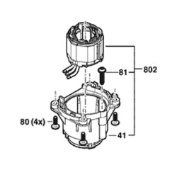 Stator repère 802 pour perforateur Bosch GBH 18V-26 18 V - 3 611 J09 000