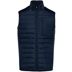 Manteau sans manches bi matière homme K6170 navy