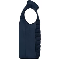 Manteau sans manches bi matière homme K6170 navy