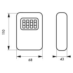 Boîte à clé à combinaison fixation mural