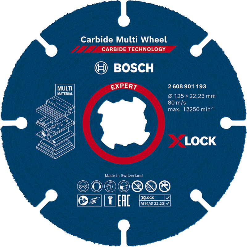 Disque à tronçonner 125mm Expert Carbide Multi Wheel X-Lock alésage 22,23 mm