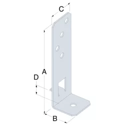 Pied de poteau jardin réglable PPG60/25 200x55mm