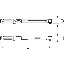 Clé dynamométrique 1/4  Ergotorque précision KS Tools capacité de 1 à 25 Nm