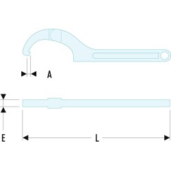 Clé à ergot modèle articulé à encoche latérale Facom