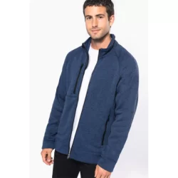 Veste zippée chinée homme K9106 Navy Melange