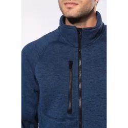 Veste zippée chinée homme K9106 Navy Melange