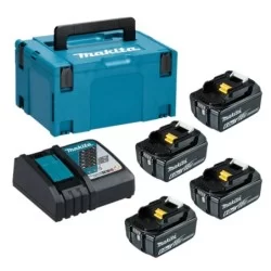 Pack énergie Makita 18V avec 4 batteries 6.0 Ah Li-ion et chargeur en coffret Makpac