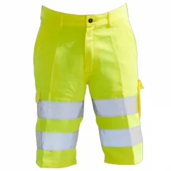 Bermuda haute visibilité classe 2 PBV jaune fluorescent