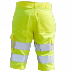 Bermuda haute visibilité classe 2 PBV jaune fluorescent