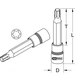 Douille tournevis longue Ultimate Torx 1/2  T50