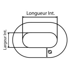 Chaîne ordinaire droite inox 316 diamètre 8 mm liasse 25 mètres