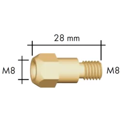 Support tube contact M8 standard pour torche Binzel MB36KD