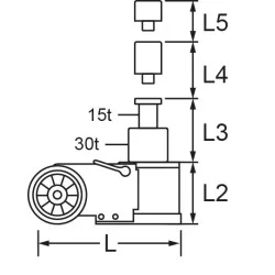 Cric hydropneumatique 30T/15T pliable