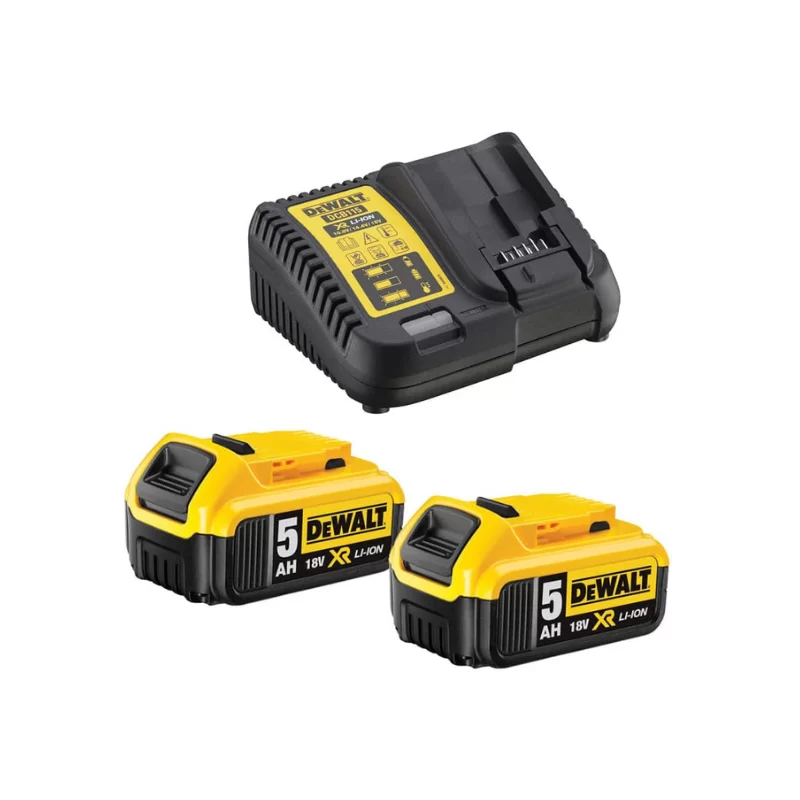 Kit de démarrage Dewalt DCB115P2 contenant 2 batteries XR 18V 5 Ah Li-Ion et 1 chargeur XR