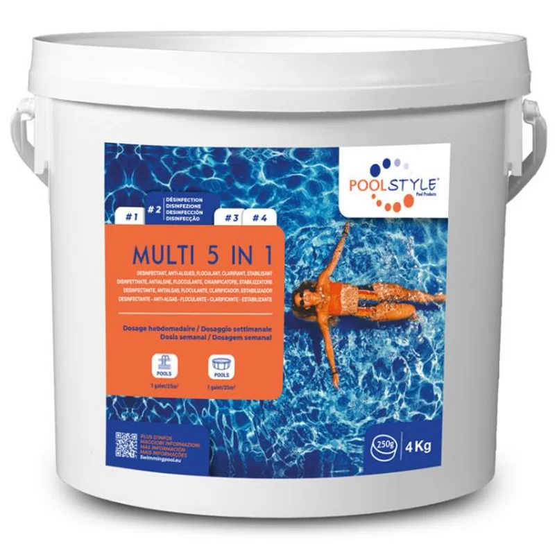 Entretien piscine galets multi-fonctions Acti en galets de 250 g seau de 4 kg