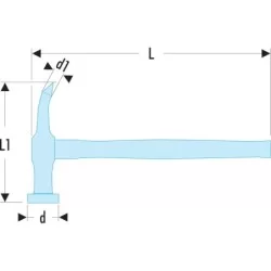 Marteau à panne coudée et tête ronde bombée 430 grammes Facom