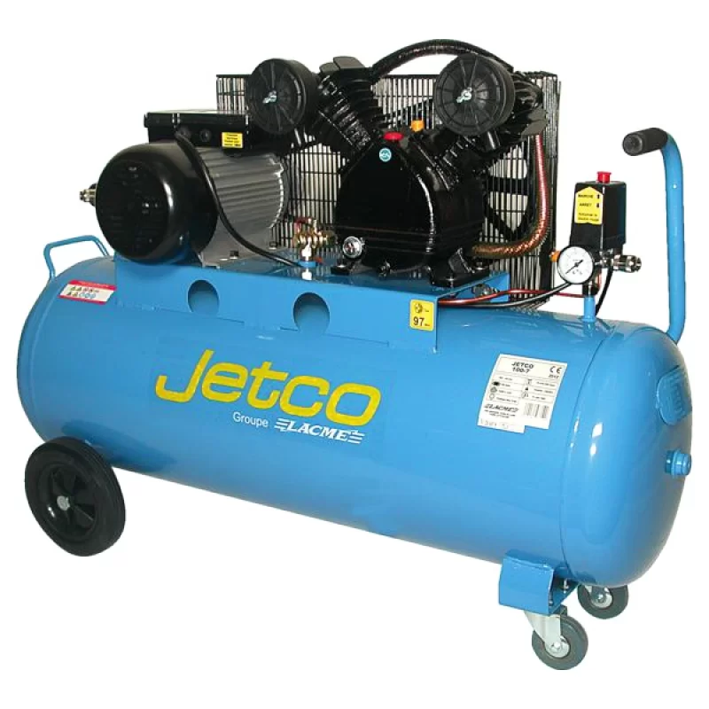 Compresseur Lacme Jetco 100 litres monophasé pression 8 bars débit d'air restitué 11.5 m3/h