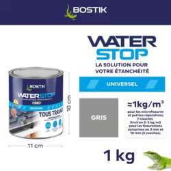 Membrane d'étanchéité Waterstop direct sans primaire pot de 1 kg coloris gris