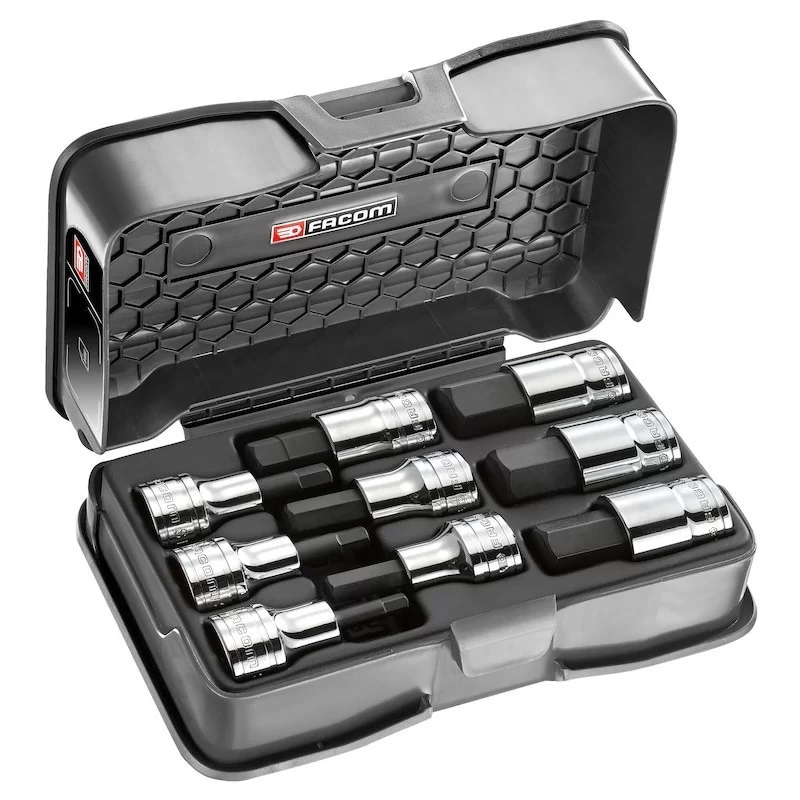 Coffret de 9 douilles tournevis 6 pans 1/2