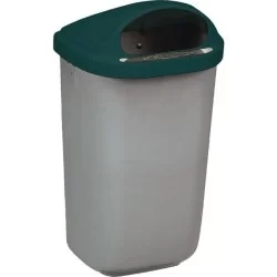 Corbeille murale Rossignol plastique XERIOS grand volume 50 litres gris vert