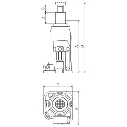 Cric bouteille hydraulique Stilker capacité 5T