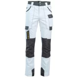 Pantalon de travail Cary avec porte-genouillères blanc et gris