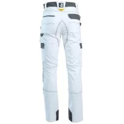 Pantalon de travail Cary avec porte-genouillères blanc et gris