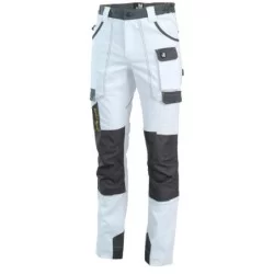 Pantalon de travail Cary avec porte-genouillères blanc et gris