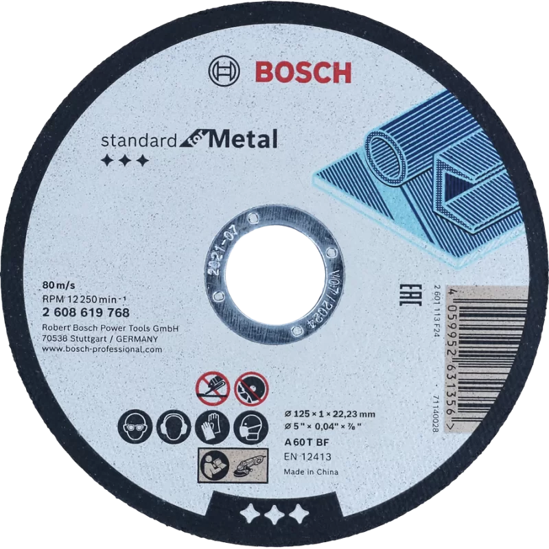 Disque à tronçonner standard pour métal diamètre 125 mm alésage 22.23 mm épaisseur 1 mm