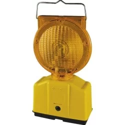 Lampe de chantier solaire clignotante Taliaplast diamètre 180 mm avec 4 piles rechargeables