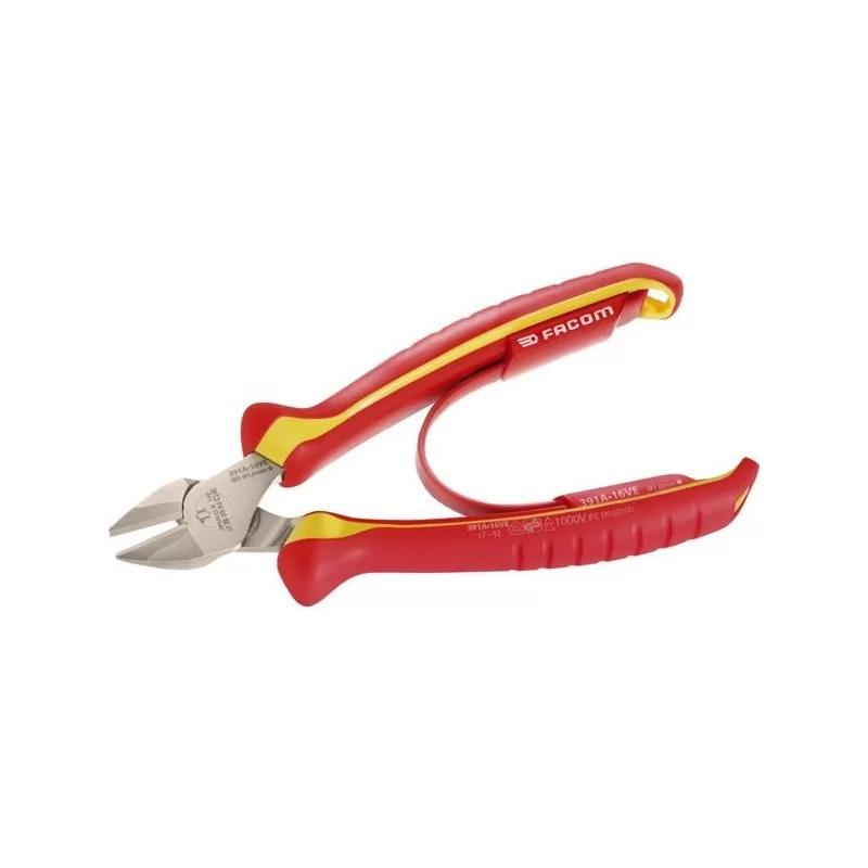 Pince coupante diagonale isolée 1000 Volts Facom 39116VE 165 mm électricien