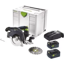 Scie circulaire ss fil Festool HKC 55 5,2 EBI-Plus-SCA 2 batterie 5,2 Ah et chargeur rapide 160 mm