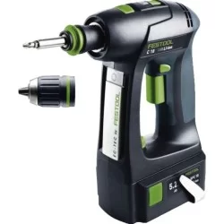 Perceuse visseuse sans fil Festool C 18 HPC 4,0 I-Plus avec 2 batteries 4 AH chargeur accessoires