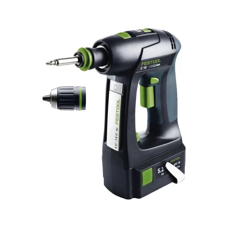 Perceuse visseuse sans fil Festool C 18 HPC 4,0 I-Plus avec 2 batteries 4 AH chargeur accessoires