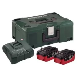 Pack 2 Batteries 18 volts LiHD 8.0 Ah + Chargeur ultra rapide Metabo