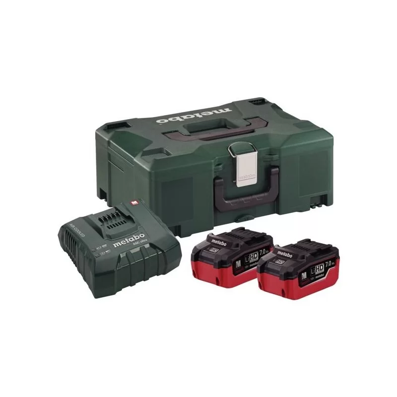 Pack 2 Batteries 18 volts LiHD 8.0 Ah + Chargeur ultra rapide Metabo