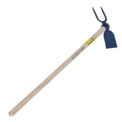 Serfouette forgée jardin potager - Panne et fourche de 26 cm - Perrin - Manche 130 cm - Bleu