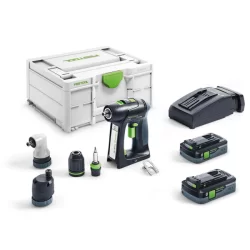 Perceuse visseuse sans fil Festool C 18 HPC 4,0 I-Set 2 Batteries et Accessoires