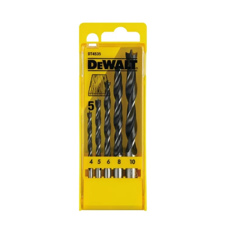 Coffret de 5 mèches à bois à 3 pointes Dewalt DT4535-QZ - 4 5 6 8 et 10 mm