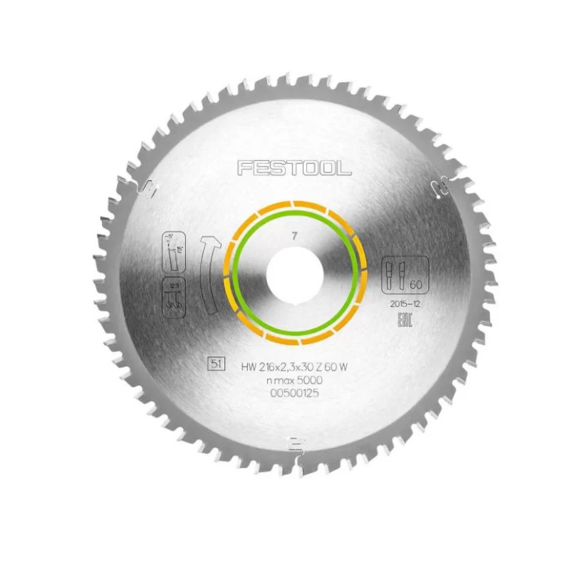 Lame de scie circulaire bois Festool Wood Fine Cut HW 216x2,3x30 mm 60 dents